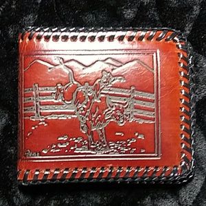 HAND ASSEMBLED SUEDE/ LEATHER WALLET